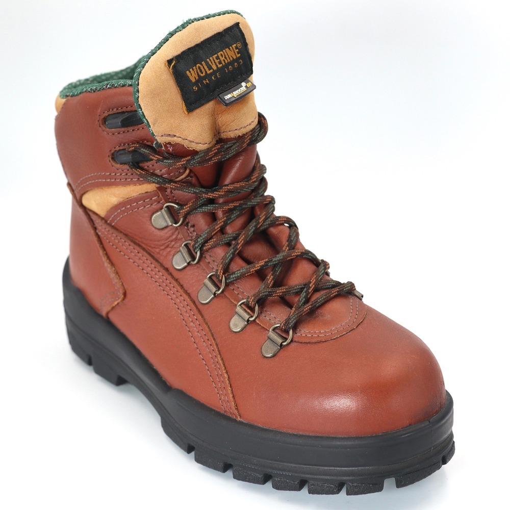 Wolverine Steel Toe Boots Womens 7.5 Brown Leather DuraShocks Work ASTM F2413-11